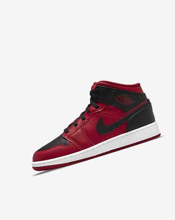 Trampki Chłopięce Nike Air Jordan 1 Mid Czerwone Białe Czarne | PL_4521