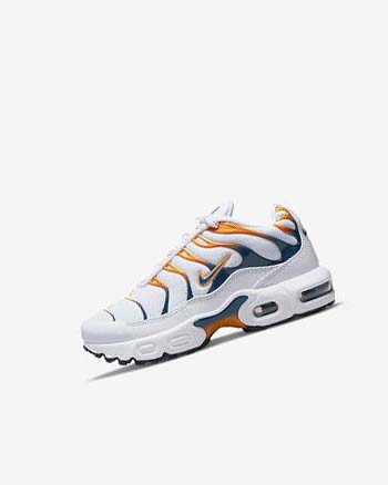 Trampki Chłopięce Nike Air Max Plus Białe Czarne | PL_3119