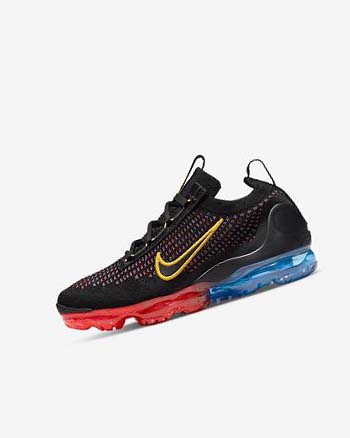 Trampki Chłopięce Nike Air VaporMax 2021 FK Czarne Niebieskie Głęboka Czerwone Złote | PL_2736