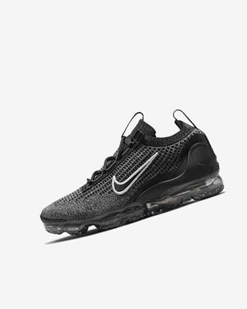 Trampki Chłopięce Nike Air VaporMax 2021 FK Czarne Białe Ciemny Szare Czarne | PL_2793