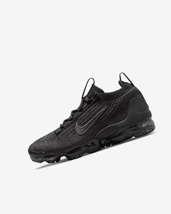 Trampki Chłopięce Nike Air VaporMax 2021 FK Czarne Czarne Ciemny Szare Czarne | PL_5415