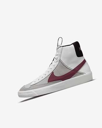Trampki Chłopięce Nike Blazer Mid '77 SE Dance Białe Czarne Białe Bordowe | PL_3210