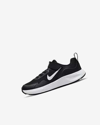 Trampki Chłopięce Nike Wearallday Czarne Białe | PL_4699