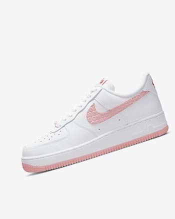 Trampki Damskie Nike Air Force 1 '07 Białe Czerwone | PL_2627