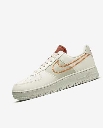 Trampki Damskie Nike Air Force 1 '07 Low Oliwkowe Jasny Żółte | PL_5248