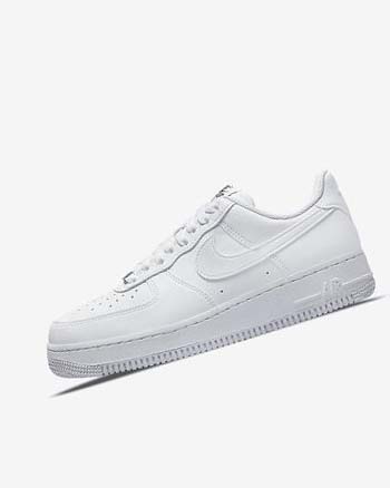 Trampki Damskie Nike Air Force 1 '07 Next Nature Białe Czarne Metal Srebrne Białe | PL_4557