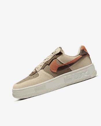 Trampki Damskie Nike Air Force 1 Fontanka Bordowe Khaki | PL_5431