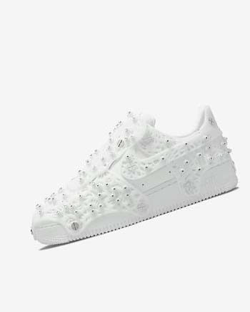 Trampki Damskie Nike Air Force 1 LXX x Swarovski Białe Metal Srebrne Białe | PL_2402