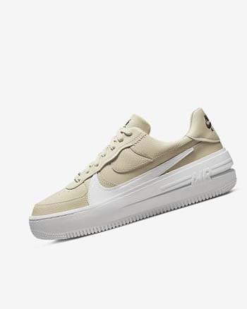 Trampki Damskie Nike Air Force 1 PLT.AF.ORM Khaki Białe Czarne | PL_5292