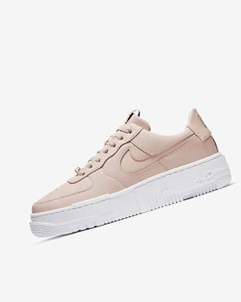 Trampki Damskie Nike Air Force 1 Pixel Beżowe Czarne Białe Beżowe | PL_2944