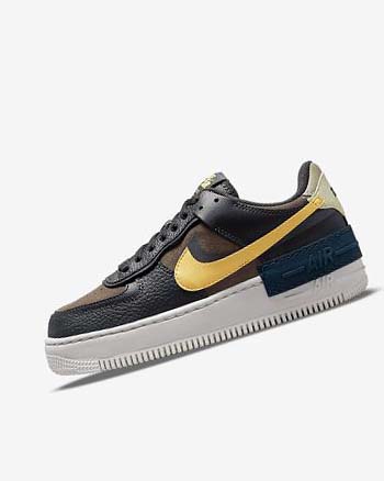 Trampki Damskie Nike Air Force 1 Shadow Zielone Białe Złote | PL_3219