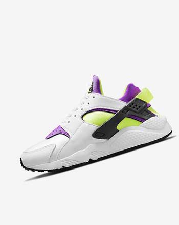 Trampki Damskie Nike Air Huarache Białe Czarne Żółte | PL_2833