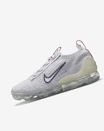 Trampki Damskie Nike Air VaporMax 2021 Flyknit Granatowe Białe | PL_2804