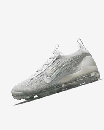Trampki Damskie Nike Air VaporMax 2021 FK Białe Platyna Metal Srebrne Białe | PL_4646