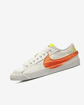 Trampki Damskie Nike Blazer Low '77 Jumbo Zielone Pomarańczowe | PL_3135