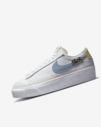 Trampki Damskie Nike Blazer Low Platformie Next Nature Białe Różowe Białe Niebieskie | PL_2810