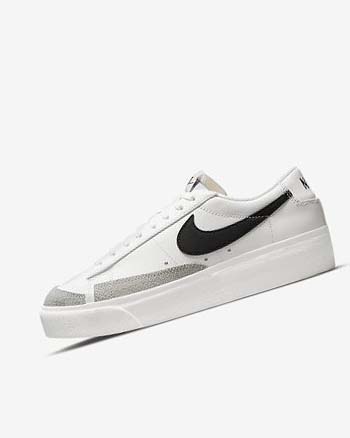 Trampki Damskie Nike Blazer Low Platformie Białe | PL_5203