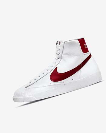 Trampki Damskie Nike Blazer Mid '77 Next Nature Białe Czarne Czerwone | PL_4760