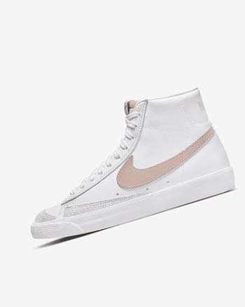 Trampki Damskie Nike Blazer Mid '77 Vintage Białe Koralowe Białe Różowe | PL_4970