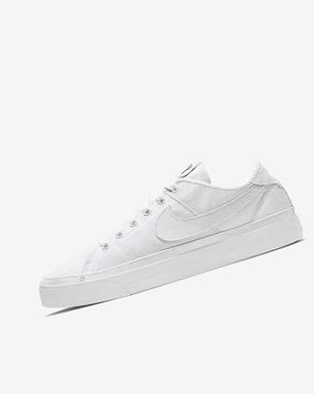 Trampki Damskie Nike Court Legacy Płócienne Białe Białe Białe | PL_5237