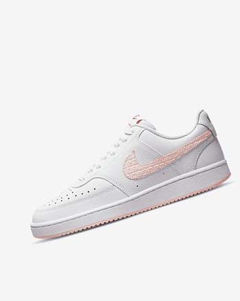 Trampki Damskie Nike Court Vision LO Białe Czerwone | PL_3168
