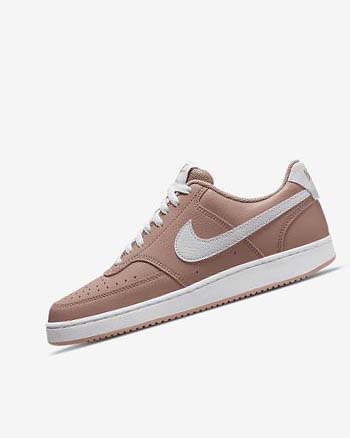 Trampki Damskie Nike Court Vision Low Next Nature Różowe Czarne Białe | PL_2448