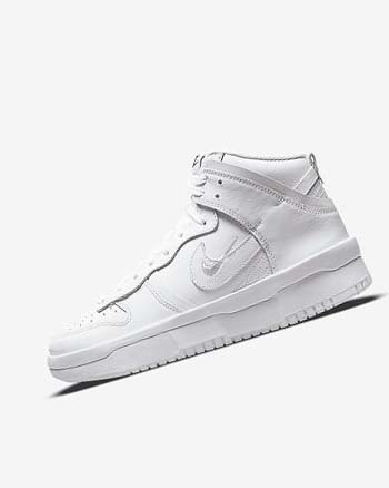 Trampki Damskie Nike Dunk High Up Białe Czarne Białe | PL_4853