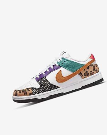 Trampki Damskie Nike Dunk Low SE Białe Turkusowe Fioletowe Jasny Żółte | PL_2400