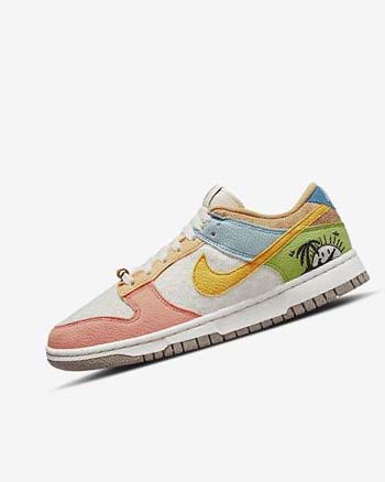 Trampki Damskie Nike Dunk Low SE Niebieskie Złote | PL_4584