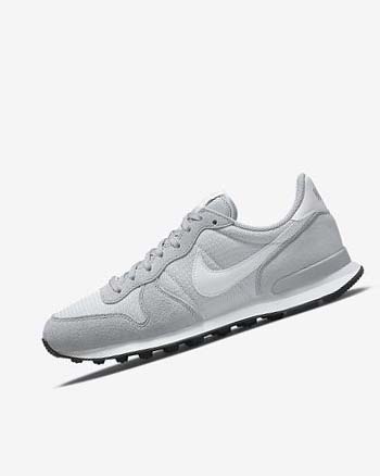 Trampki Damskie Nike Internationalist Szare Platyna Czarne Białe | PL_5476