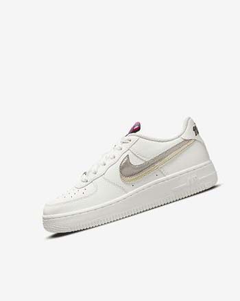 Trampki Dziewczynka Nike Air Force 1 LV8 Białe Różowe Metal Niebieskie Szare | PL_2401