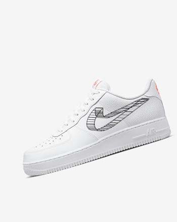 Trampki Męskie Nike Air Force 1 '07 Białe Pomarańczowe Platyna Czarne | PL_4981