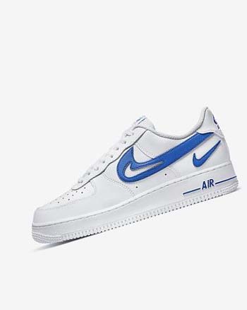 Trampki Męskie Nike Air Force 1 '07 Białe Królewski Niebieski | PL_5556