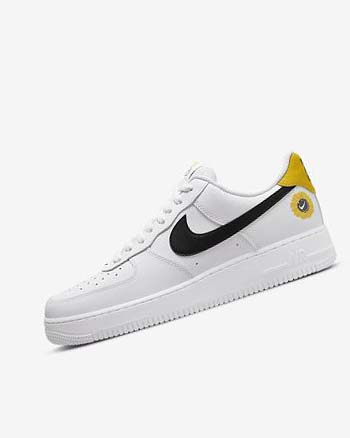 Trampki Męskie Nike Air Force 1 '07 LV8 Białe Żółte Czarne | PL_4775