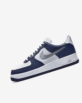 Trampki Męskie Nike Air Force 1 '07 LV8 Granatowe Białe Szare | PL_4932