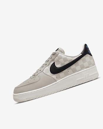 Trampki Męskie Nike Air Force 1 '07 QS Kremowe Czarne Czarne | PL_3149