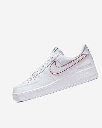 Trampki Męskie Nike Air Force 1 Białe Zielone Metal Srebrne Czerwone | PL_4710
