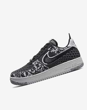 Trampki Męskie Nike Air Force 1 Crater Flyknit Next Nature Czarne Białe Platyna Czarne | PL_4533