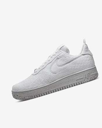 Trampki Męskie Nike Air Force 1 Crater Flyknit Next Nature Białe Białe Platyna Białe | PL_5280