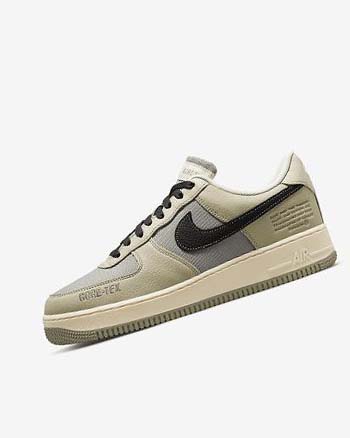 Trampki Męskie Nike Air Force 1 GTX Khaki Białe Czarne | PL_4936