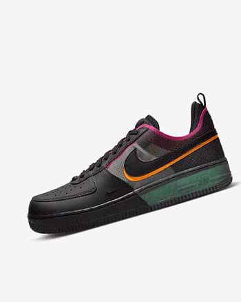 Trampki Męskie Nike Air Force 1 React Czarne Pomarańczowe Różowe Czarne | PL_5080