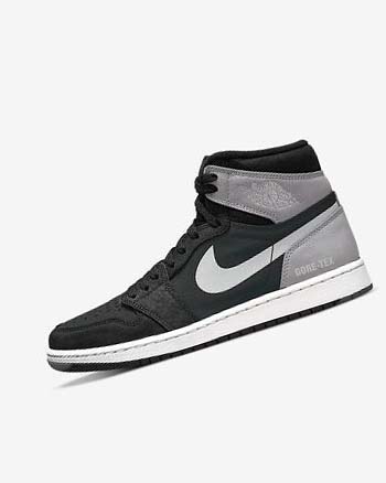 Trampki Męskie Nike Air Jordan 1 Czarne Szare Czerwone | PL_2321