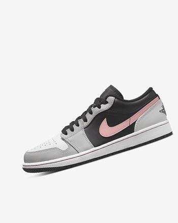 Trampki Męskie Nike Air Jordan 1 Low Czarne Szare Białe Koralowe | PL_2628