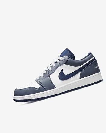 Trampki Męskie Nike Air Jordan 1 Low Granatowe Białe | PL_4676
