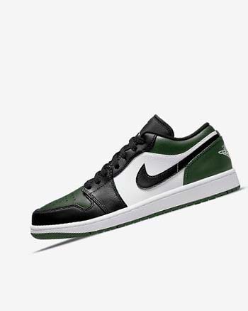 Trampki Męskie Nike Air Jordan 1 Low Zielone Białe Czarne | PL_3184