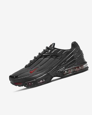 Trampki Męskie Nike Air Max Plus 3 Czarne Czarne Srebrne Czerwone | PL_4732