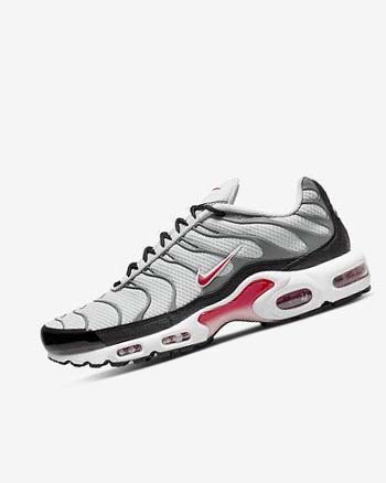 Trampki Męskie Nike Air Max Plus Szare Czarne Czerwone | PL_2404