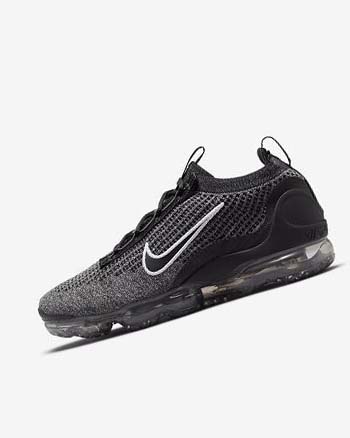 Trampki Męskie Nike Air VaporMax 2021 FK Czarne Białe Ciemny Szare Czarne | PL_5073