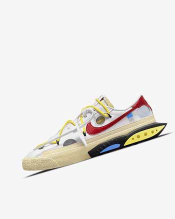 Trampki Męskie Nike Blazer Low '77 x Off-White™ Białe Żółte Khaki Czerwone | PL_5293