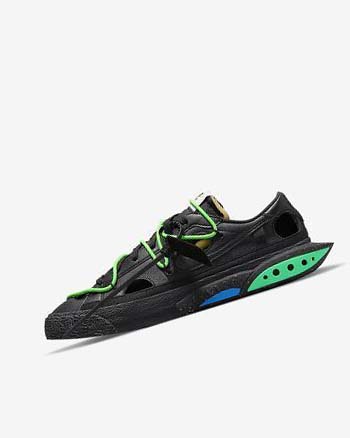 Trampki Męskie Nike Blazer Low '77 x Off-White™ Czarne Zielone Czarne | PL_5386
